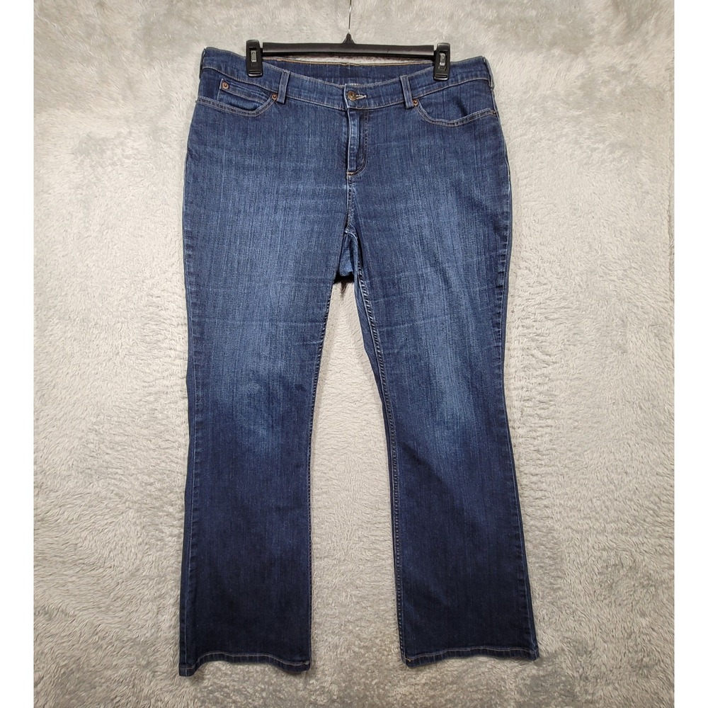 Duluth Trading Co Jeans Men 18W x 33 Blue Bootcut Stretch Denim